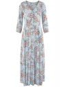 Платье макси на пуговицах oodji для женщины (синий), 11901148/24681/7054F