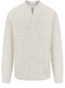 Рубашка из смесового льна с длинным рукавом oodji для Мужчины (белый), 3B320002M-4/50932N/1233C