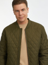 Куртка-бомбер стеганая на молнии oodji для Мужчина (зеленый), 1L511079M-2/48733N/6868B