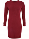 Платье базовое из вискозы с пуговицами на рукаве oodji для женщины (красный), 73912217-1B/33506/4900N