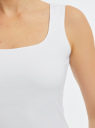 Топ из эластичной ткани на широких бретелях oodji для Женщина (белый), 24315002-3B/45297/1000N