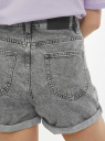 Шорты джинсовые mom fit с отворотами oodji для Женщины (серый), 12807092-3/50816/2000W