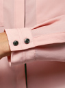 Блузка свободного силуэта из струящейся ткани oodji для Женщины (розовый), 11401282/46123/4029B