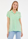 Блузка из вискозы с нагрудными карманами oodji для Женщины (зеленый), 11400391-3B/24681/6A01N