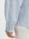 Рубашка из смесового льна с длинным рукавом oodji для мужчины (белый), 3B320002M-6/50875N/1070S