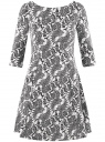 Платье трикотажное с рукавом 3/4 oodji для женщины (слоновая кость), 14001150-3B/33038/3029E