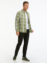 Рубашка хлопковая oodji для мужчины (зеленый), 3L330014M/51215/6612C
