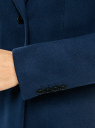 Пальто классическое прямого силуэта oodji для Женщина (синий), 10104045-1/45628/7900N