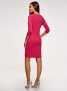 Платье трикотажное с рукавом 3/4 oodji для женщины (розовый), 24001100/42408/4D00N