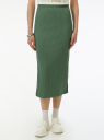 Юбка в рубчик с разрезами oodji для Женщины (зеленый) Юбка в рубчик с разрезами oodji для Женщины (зеленый), 14101129/46412/6900N