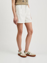 Шорты хлопковые с высокой талией oodji для Женщины (белый), 21804007/50957/1200N