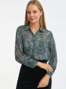 Блузка из прозрачной ткани с нагрудными карманами oodji для Женщины (зеленый), 11411241/50317/6962E