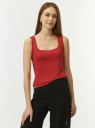 Топ из эластичной ткани на широких бретелях oodji для Женщины (красный) Топ из эластичной ткани на широких бретелях oodji для Женщины (красный), 24315002-3B/45297/4502N