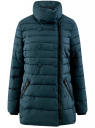 Куртка стеганая на молнии с декоративными пуговицами oodji для Женщины (синий), 10201032-2B/32754/7402N
