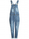 Комбинезон джинсовый на пуговицах oodji для женщины (синий), 13108003-1/42559/7500W