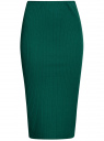 Юбка в рубчик на резинке oodji для женщины (зеленый), 14101087/46412/6E00N