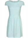 Платье трикотажное кружевное oodji для женщины (зеленый), 14001154-2/42644/6500N