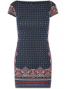 Платье трикотажное облегающего силуэта oodji для женщины (синий), 14001117-5M/45344/7941E