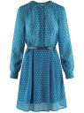 Платье принтованное из шифона oodji для Женщина (синий), 21912001-1B/38375/7410D