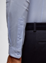 Рубашка приталенная с воротником-стойкой oodji для мужчины (синий), 3B140004M/34146N/7000N