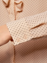 Блузка из струящейся ткани с воланами oodji для Женщины (бежевый), 21411090/36215/3329D