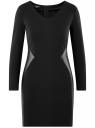 Платье комбинированное oodji для женщины (черный), 14011004/33185/2900N