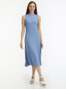 Платье в рубчик без рукавов oodji для Женщины (синий), 14015043/50249/7000N