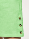 Платье льняное с коротким цельнокроеным рукавом  oodji для Женщины (зеленый), 12C13012/16009/6A00N