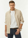 Рубашка хлопковая в клетку oodji для Мужчины (белый), 3L320025M/52279/1233C