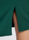 Юбка в рубчик на резинке oodji для женщины (зеленый), 14101087/46412/6E00N