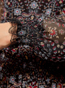 Платье с кружевной отделкой и эластичным поясом oodji для Женщина (черный), 11913014-1/47372/2933E