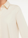 Рубашка свободного силуэта с асимметричным низом oodji для женщины (бежевый), 13K11002-1B/42785/3302N