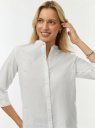 Рубашка хлопковая с воротником-стойкой oodji для Женщины (белый) Рубашка хлопковая с воротником-стойкой oodji для Женщины (белый), 23L12001B/45608/1000N