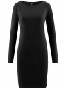 Платье трикотажное облегающего силуэта oodji для женщины (черный), 14001183B/46148/2900N