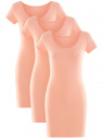 Комплект из трех трикотажных платьев oodji для Женщина (розовый), 14001182T3/47420/5400N