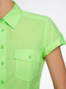 Рубашка базовая с коротким рукавом oodji для женщины (зеленый), 11402084-5B/45510/6000Y