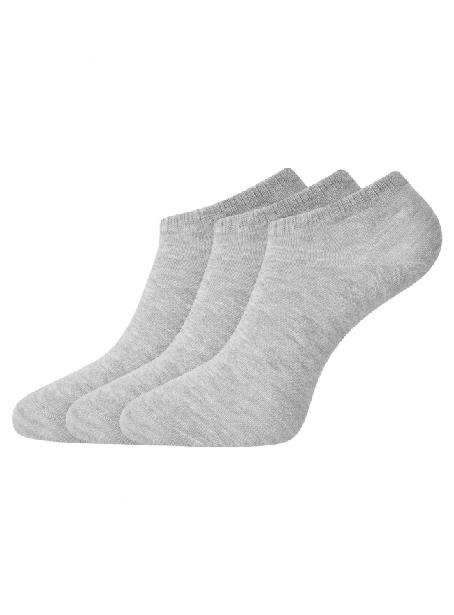 Комплект из трех пар укороченных носков oodji для женщины (серый), 57102433T3/47469/2000M