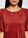 Платье из искусственной замши свободного силуэта oodji для женщины (красный), 18L11001/45622/3100N