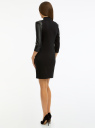 Платье с отделкой из искусственной кожи oodji для Женщины (черный), 14001143-8B/46944/2900N