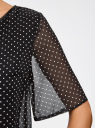Блузка комбинированная с отделкой из искусственной кожи oodji для Женщины (черный), 11411175-1/13632/2912D