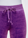 Брюки спортивные на завязках oodji для женщины (фиолетовый), 16701051B/47883/8000N