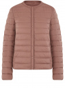 Куртка стеганая с круглым вырезом oodji для Женщины (коричневый), 10204040B/33445/3701N