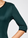 Платье трикотажное со складками на юбке oodji для женщины (зеленый), 14001148-1/33735/6E00N