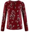 Блузка свободного кроя с вырезом-капелькой oodji для Женщины (красный), 21400321-2/33116/4923O
