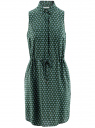 Платье вискозное на кулиске oodji для женщины (зеленый), 11901147-2/24681/6E12G