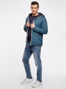 Куртка стеганая с декорированным молнией капюшоном oodji для мужчины (синий), 1L112013M/25855N/7400N
