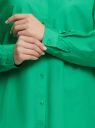 Рубашка хлопковая с длинным рукавом oodji для женщины (зеленый), 13K11041/51102/6A00N