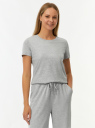 Футболка базовая хлопковая oodji для Женщины (серый) Футболка базовая хлопковая oodji для Женщины (серый), 14701143/44135N/2000M