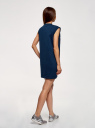 Платье трикотажное с вышивкой oodji для женщины (синий), 14008015-1/45890/7991P