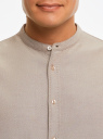 Рубашка хлопковая с воротником-стойкой oodji для мужчины (коричневый), 3L330008M/50866N/3712M